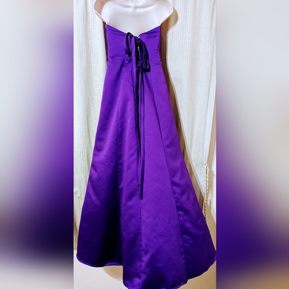Alfred Angelo strapless formal purple maxi dress women size 4 - Picture 2 of 7